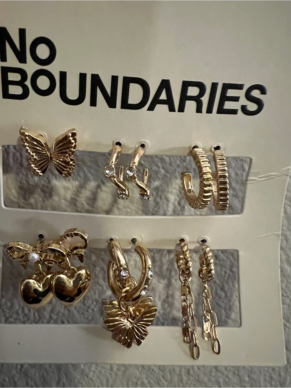 Gold Tone Mixed Earring Set of 6